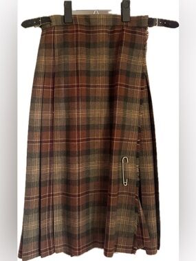 VINTAGE Tartan Women’s Wool Plaid Skirt Wrap Kilt - Outlander Tartan - XS